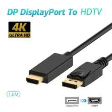 4K * 2K HD DP To HDTV Compatible Adapter Converter Display Port Male DP To Female HDTV TV Cable Adapter Video Audio PC TV - Black - View 5