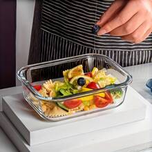 High Borosilicate Glass Food Storage Container, Sealed Vacuum Salad Container With Lock Lid, Microwave And Oven Safe, Dishwasher Safe, Multi-Purpose Kitchen Food Storage And Sorting Box, Suburban Bento Box