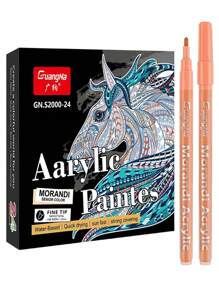 Juego de 24 colores del sistema de color Morandi, bolígrafos marcadores acrílicos a base de agua para dibujo y grafiti