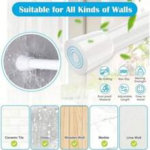 1pc Multi-Functional No-Drill Retractable Rod, Easy To Install, Suitable For Bathroom, Kitchen, Windowsill, Balcony, Living Room, Can Be Used As Curtain Rod, Wardrobe Support Rod, Drying Rack Home Bathroom Decor Fall Decor Bathroom Accessories Back To School - Multicolor - View 13