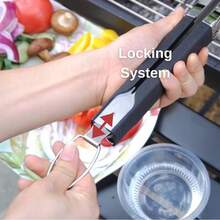 Asada-Acero inoxidable-Uso rudo-Herramientas de asador-Accesorios de parrilla-Set Pinza, Tenedor, Espátula, Cepillo de silicón para barbacoa-kit 4 piezas para regalo - 1 - Ver 6