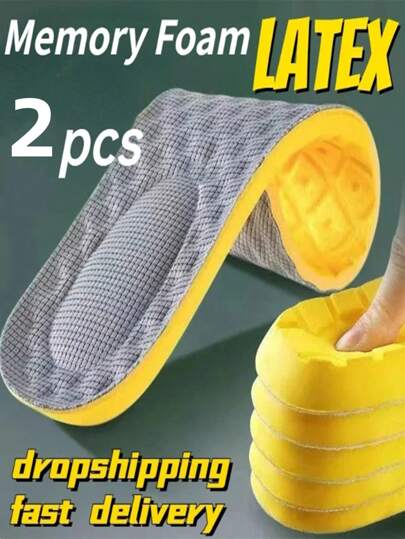 1pair High Elastic Sports Insole Soft Insole Memory Foam Insole, Standing For A Long Time Without Tiring Feet, Arch Support Sports Supplies, Daily Necessities, Shoes Accessories For Sneakers Running Shoes