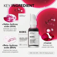 KOEC 1 液盎司 30% AHA + 2% BHA 焕肤爽肤水，1 液盎司 2% 玻尿酸 + B5 保湿双效精华 - 亮肤保湿护肤套装 - 銀色 - 查看 4