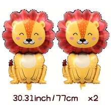 6pcs/2pcs Animal Foil Balloon Set - Large Animal Zoo Shape Balloon, Suitable For Birthday, Christmas, New Year Party, Ball Decoration, Multi Pack Aluminum Foil Balloon, Animal Theme Party Decor