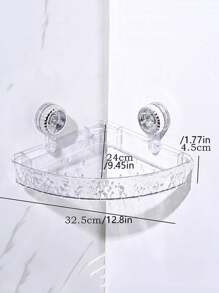 1 件免钻壁挂式波浪纹吸盘收纳架，方形和三角形可移动收纳架，适合返校季