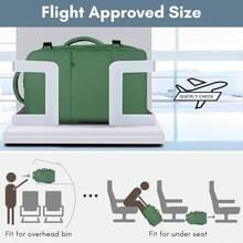 Mochila de Viaje 10 kg Avion 35L Grande Impermeable para Hombre y Mujer, Compartimento Laptop 15.6 pulgadas, Puerto USB Integrado, Maleta Mano Funcional, Práctica Equipaje Cabinas, Negro - Verde Peridoto - Ver 6