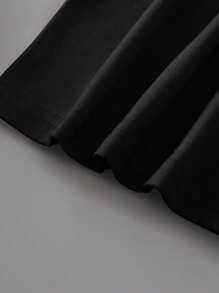 Customized Photo Men's T-Shirt, Spring/Summer, Upload Your Own Photo/Group Photo/Lover/Family/Pet/Friend/Landscape, Input Text/Name/Slogan/Funny Words/Blessing, Men's Round Neck Short Sleeve Black Top, Holiday Gift, Valentine's Day/Birthday/Anniversary Customized Photo - Black - View 5