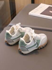 1 Pair Baby Boys' Breathable Mesh Splice Outdoor Running Shoes - Green - View 4