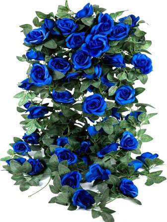 1/2/4 Packs Artificial Rose Vine Fake Flowers Garland Hanging Silk Rose Ivy Plants Vine For Wedding Arch Party Garden Home Bedroom Office Wall Aesthetic Art Decor Gifts Birthday Graduation