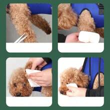 1pc Pet Grooming Hammock, Cat/Dog Nail Clipper Holder, Hook Style Anti-Scratch Cat/Dog Hanging Bag, Clip-On Paw Pad - Mint Blue - View 4