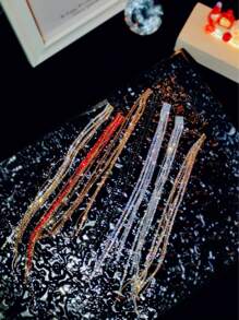 Glamorous Spring Colorful CZ Crystal Long Tassel Earrings Stud Dance Club Party Graduation Jewelry 1 Pair