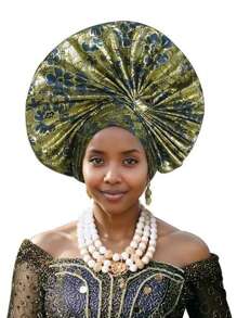 1 件蝴蝶与花卉印花涤纶波西米亚风头巾/头巾，适合所有季节 - A - 查看 14