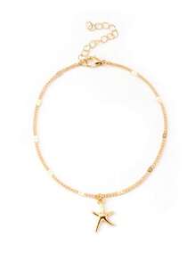 1pc Fashionable Minimalist Pentagram Pendant Anklet, Versatile Daily Wear Elegant Gift For Men & Women