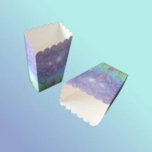 12pcs Pink & Purple Popcorn Paper Boxes, Popcorn Boxes, Party Candy Paper Boxes, Mermaid Popcorn Boxes, Foldable Candy Boxes, Popcorn Boxes, Foldable Gift Boxes, Popcorn Paper Boxes