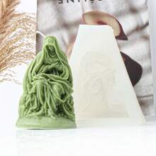 耶稣和圣母玛利亚硅胶蜡烛模具 DIY 耶稣家庭雕像石膏模具环氧树脂艺术制作套件婚礼装饰 - 彩色 - 查看 8