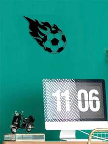 1 件创意足球镂空金属墙饰 - 铁质轮廓，适用于客厅和卧室、家居装饰工艺品、房间装饰、墙壁装饰 - 黑色 - 查看 6