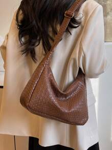 European And American Style Woven Rhombus Pattern Casual Large Capacity Commuter Retro Fashion Underarm Shoulder Bag