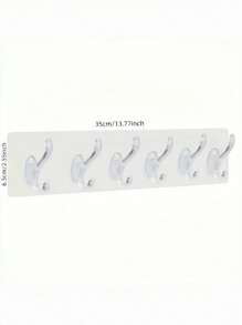6pcs Self-Adhesive Bathroom Waterproof Damage-Free Hooks, Crystal Towel Hanger Trimmed To Size No-Drill
