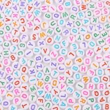 1000pcs Acrylic Letter Beads Round Letter Beads White Base Acrylic With Colorful Letter Alphabet For Jewelry Making Alphabet Beads - White + Color - View 1