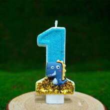 1pc Birthday Candle Numbers, Dinosaur Decoration 0-9 Candle Numbers, Romantic Party Favorite Numeral Candles For Birthday Cake Decor, Holiday Anniversary Party Cake Candle Numbers, Shiny Numerals Gifts Graduation