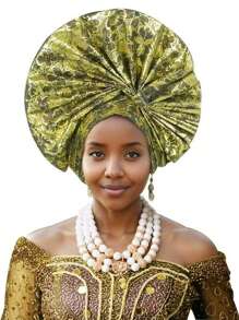 1 件蝴蝶与花卉印花涤纶波西米亚风头巾/头巾，适合所有季节 - A - 查看 10