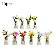 20件/10件/5件/4件/3件/2件/1件 迷你樹脂螢光玻璃花瓶，迷你裝飾品，DIY清新車內裝飾，娃娃屋花瓶裝飾，微縮場景拍攝道具，桌面裝飾，花卉模型 - 彩色 - 查看 13