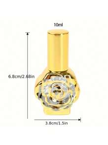 金玫瑰 10ml 玻璃可填充香水喷雾瓶 - 便携式旅行细雾喷雾瓶，防漏空化妆品泵式分配器，带漏斗，女士精油喷雾套装，适合日常通勤、旅行、度假、商务旅行、健身房等场合，优质轻巧香水容器，生日、情人节、圣诞节等节日送给她的优雅礼物 - 彩色 - 查看 3