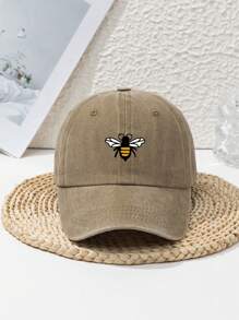 1 件女士可爱蜜蜂印花个性化户外运动水洗复古可调节蜜蜂休闲可爱涤纶印花沙滩软顶棒球帽，适合春夏秋冬 - 多色 - 查看 19