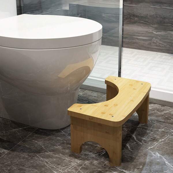 Squatting Toilet Stool, Sturdy Bamboo Bathroom Squatting Toilet Stool, Portable Toilet Potty Stool For Adults, Toilet Stool With Round Corner Home Bathroom Decor Fall Decor Bathroom Accessories Bathroom Organizer Storage