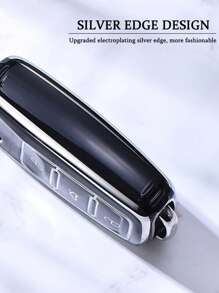 TPU Car Flip Key Case Cover Shell For Polo Golf Passat Tiguan Beetle Caddy T5 Up Eos Skoda Octavia - Silver Edge Three Keys - View 3