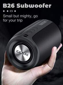 GENAI 便携式无线扬声器，防水扬声器 IPX5，5W 迷你无线扬声器 5.2，GS-B26 播放时间长达 12 小时，1800mAh 电池，立体声配对，MIC/TF 卡/USB/AUX 适用于家庭/户外，兼容 IOS Andriod - 彩色 - 查看 1