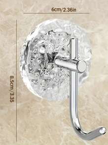 1/4pcs Of Luxury Wall-Mounted Coat Hooks For Home Decoration - Crystal Acrylic Metal Hooks, Self-Adhesive Towel And Bathrobe Hooks, No Need For Drilling, Multi-Functional, Suitable For Kitchen And Bathroom Accessories, Bathroom Storage Hooks