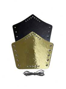 1pc Adjustable Silvery/Golden High-Intensity Faux Leather Wrist Guard Arm Pad Retro Rivet Wrist Guard Arm Halloween Nordic Viking Artistic Style Renaissance Cosplay Props Punk Arm Cosplay Props Costume Accessories, Without Battery - A - View 5