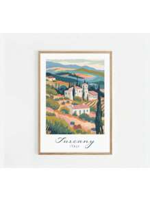 1 Stück Vintage Italien Reise Essen Spaghetti Kaffee Mittelmeerküste Landschaft Poster Leinwand Gemälde Wandbild Heimdekoration ohne Rahmen - Verschiedenfarbig - Übersicht 70