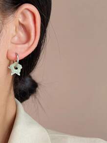 1pair Korean Star Earrings For Women Gothic Pentagram Pendant Earrings Y2K Punk Earrings Removable Simple Earrings Hip Hop Jewelry - Pentagram - View 3