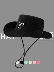 1pc Girls Breathable Bucket Hat With Bow, Cute Hiking Sun Hat, Lightweight Quick Dry Sun Protection Cap