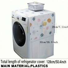 1pc Ins Style Multi-Function Refrigerator Dust Cover With Pocket, 23.62in*70.86in / 21.65in*51.18in, Suitable For Dual-Door And Single-Door Refrigerators, Oil/Water Proof, Modern Decorative Fabric Storage, Suitable For Home And Kitchen, Assorted Patterns, PET Material, Appliance Top Protector | Decorative Storage | (Pattern Random),Kitchen Decor,Household Items,Mother's Day Gift,Bedroom Decor,Garden,Kitchen Decor,Summer,Beach,Travel Essentials,Room Decor,Squishy,Graduation - Multicolor - View 6