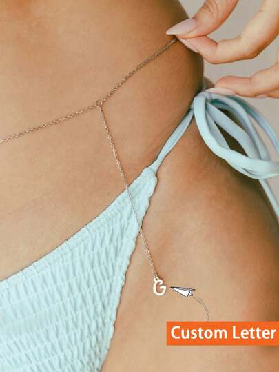 Handmade Heart Body Chain Waist Belly Chain Drop Chain Personalized Minimalist Gold Beachwear Custom Beach Summer Jewelry Name For Women