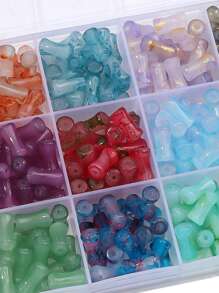 20/100pcs 6x12mm Glass Bamboo Glaze Beads Colorful Spacer Beads For DIY Jewelry Making, Round Cylinder Beads For Bracelet, Necklace, And Hairpin Crafting