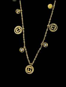 1 Piece Unique Style Gold Oval Design Necklace For Special Occasions - Gold - View 4