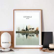 1 pièce Œuvre murale vintage minimaliste rétro, affiches des villes célèbres de différents pays, décoration pour dortoir et maison sans cadre