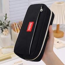 Penar de mare capacitate, culoare solidă, stil simplu, pentru studenți, husă pentru creioane, ghiozdan școlar