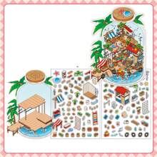 3pcs PET 2.5D Mini Diorama Decorative Sticker Set, Open Now Series, Suitable For Office, Home, Marking, Labels, Classroom, Toy, Student DIY Decor,School Supplies,Back To School - Multicolor - View 13