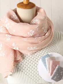 1 chiếc khăn choàng nữ màu trơn, chất liệu jacquard, thời trang và thanh lịch, có thể dùng làm khăn trùm đầu, khăn choàng hàng ngày/buổi tối, khăn che nắng khi đi du lịch và quà tặng ngày lễ. - Nhiều màu - Xem 2