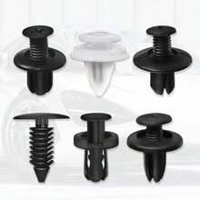 100 个保险杠夹汽车夹塑料铆钉紧固件推入固定器套件，带尺寸汽车推针铆钉套装带紧固件拆卸器。