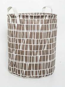 斯堪的纳维亚风格简约亚麻脏衣篮、玩具收纳箱、可折叠衣物收纳篮、防水布洗衣篮 - 彩色 - 查看 7