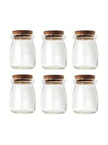 1/2/3/6/9/24 Pcs 100ml Small Pudding Bottle, High Temperature Resistant, Lucky Star Jar, Mini Glass Wishing Bottle, Bath Salt Jar, Facial Mask Jar, Dispenser Jar, Candle Dispenser Bottle, Jewelry Storage Bottle, Golden Bean Collection Bottle, Yogurt Bottle, Cork Jar With Lid, Mousse Cup - Multicolor - View 12