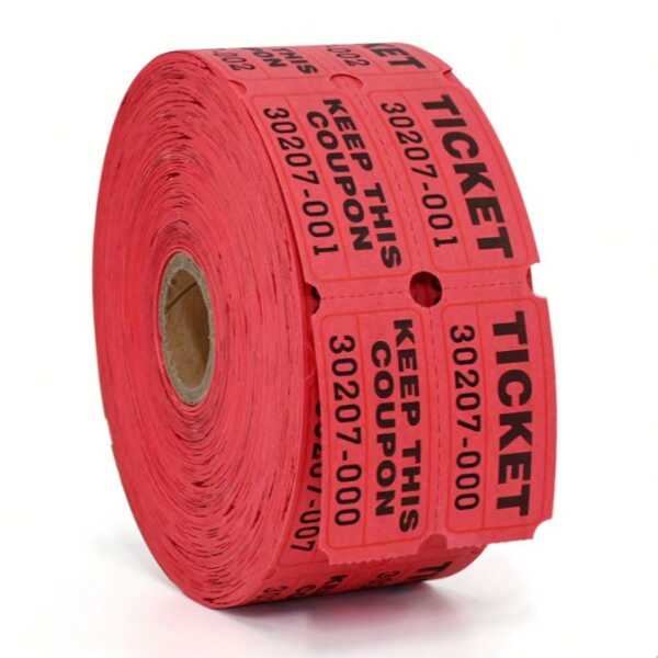 1 rollo de 1000 boletos de rifa en azul, verde y morado (múltiples opciones de color), rollo doble, boletos para eventos, entrada, recompensa de clase, recaudación de fondos y premios (500 pares), útiles escolares, de vuelta al colegio