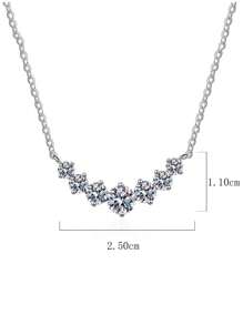 1 件优雅奢华 925 纯银 1.7 克拉莫桑石微笑项链，适合女性日常佩戴、派对、度假、母亲节、婚礼季、伴娘礼物、结婚周年纪念珠宝礼物