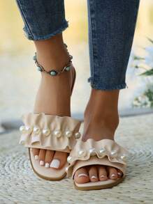 New Fashion Flat Sandals For Women - Beige - View 5